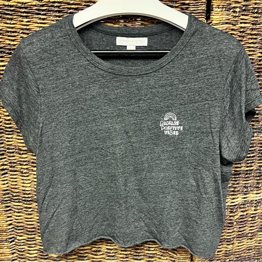 Spiritual Gangster Charcoal Crop Top- Size: Medium